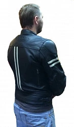 First Vintage Кожаная мужская мотокуртка, черный