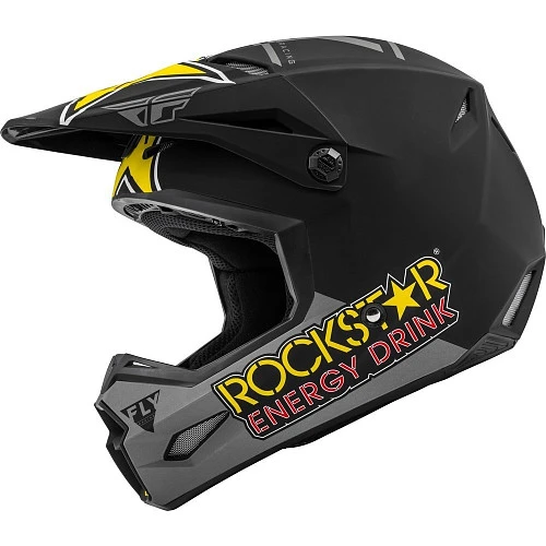 Fly Racing Kinetic Rockstar Ece шлем кроссовый, серо-черно-желтый матовый