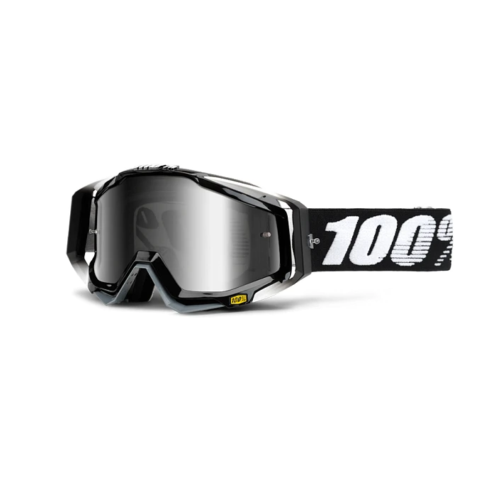 100% Racecraft Abyss Black Mirror Silver Lens мотоочки, черно-серый