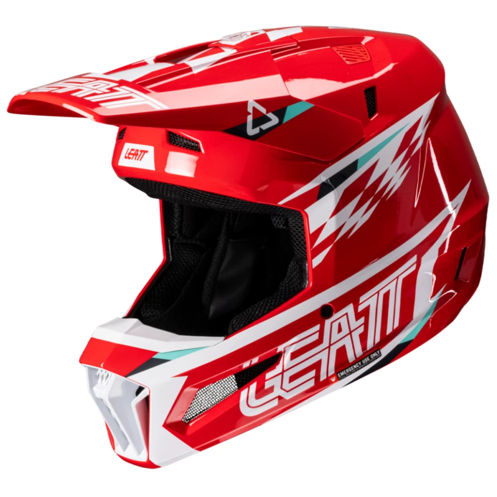 Leatt Kit Moto 3.5 V25 Red шлем кроссовый + Vizion 3.5 мотоочки, красный