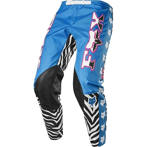 Fox Racing Retro Zebra LE мотоштаны, сине-белый
