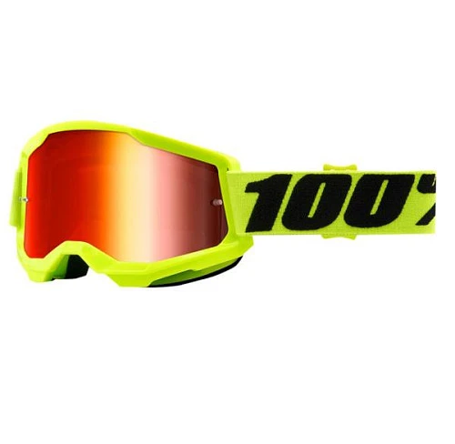 100% Strata 2 Fluo Yellow/Mirror Red Lens мотоочки