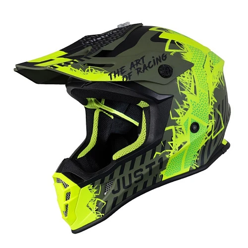 Just1 J38 Mask шлем кроссовый, желто-черный-хаки