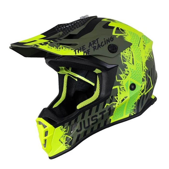 Just1 J38 Mask шлем кроссовый, желто-черный-хаки