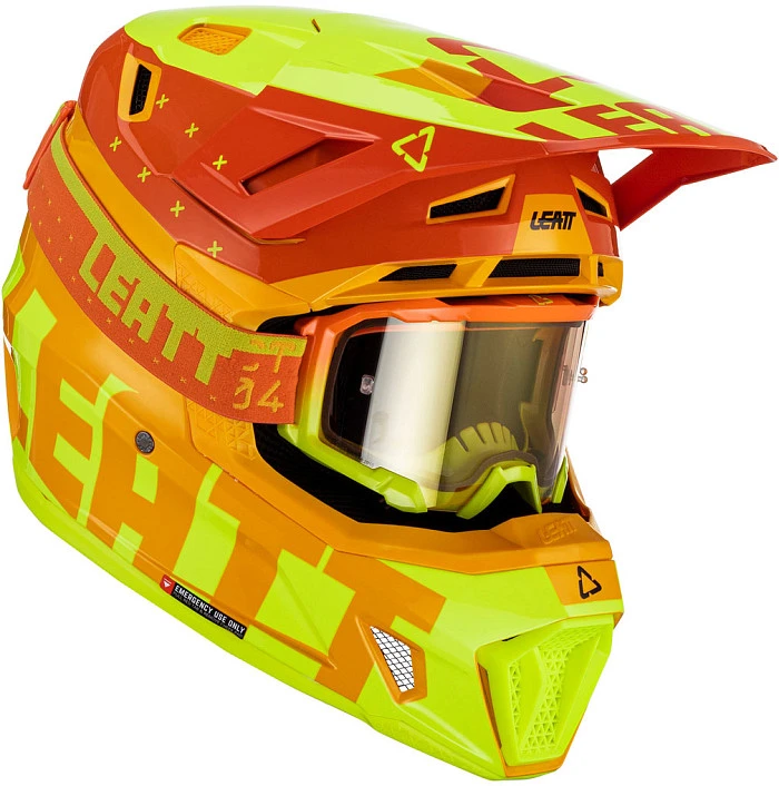Leatt Kit Moto 7.5 V23 Citrus шлем кроссовый + Velocity 4.5 мотоочки