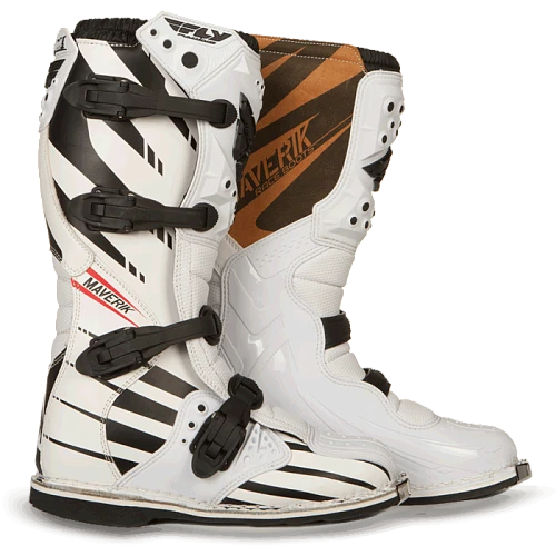 Fly Racing Maverik MX F4 мотоботы кроссовые, бело-черный