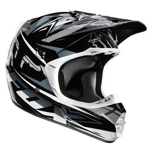 Шлем Fox Racing V3 Speed, черно-белый