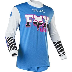 Fox Racing Retro Zebra LE джерси, сине-белый