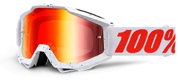 100% Accuri Skylar White/Mirror Red Lens мотоочки, бело-красный