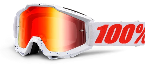 100% Accuri Skylar White/Mirror Red Lens мотоочки, бело-красный