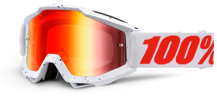 100% Accuri Skylar White/Mirror Red Lens мотоочки, бело-красный