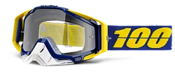 100% Racecraft Lindstrom/Clear Lens мотоочки, сине-желтый, прозрачная линза