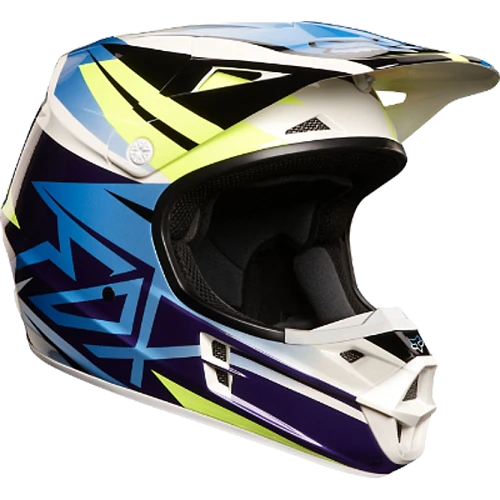 Fox Racing V1 Costa шлем кроссовый, желто-синий