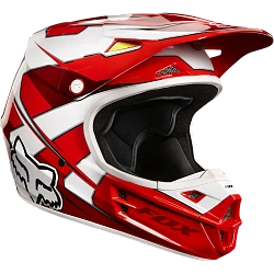 Fox Racing V1 шлем кросс, красно-белый