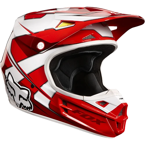 Fox Racing V1 шлем кросс, красно-белый
