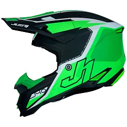Just1 J40 Flash Fluo Green White Black шлем кроссовый