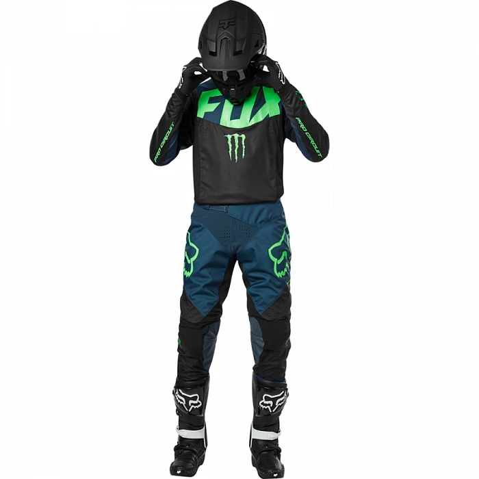 Fox Racing 360 PC мотоштаны, сине-черно-салатовый