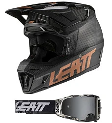 Leatt Kit Moto 9.5 Carbon V21 Black шлем кроссовый + Velocity 6.5 мотоочки