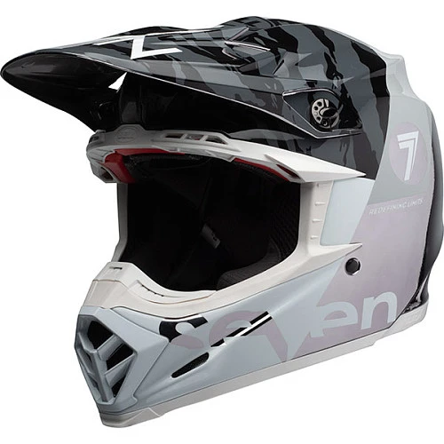 Bell Moto-9 Flex Seven Zone Gloss Black White Chrome шлем кроссовый