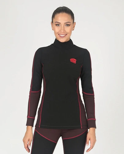 Hyperlook Siberia термобелье зимнее женское, джемпер, коричнево-черный