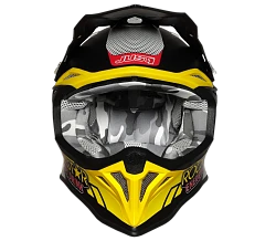 Just1 J39 Rockstar шлем кроссовый, черно-бело-желтый