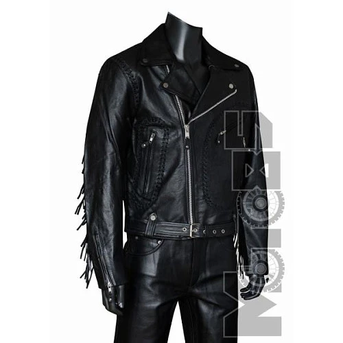 First M784 Косуха кожаная с плетением и бахромой