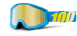 100% Strata Cyan Mirror Gold Lens мотоочки