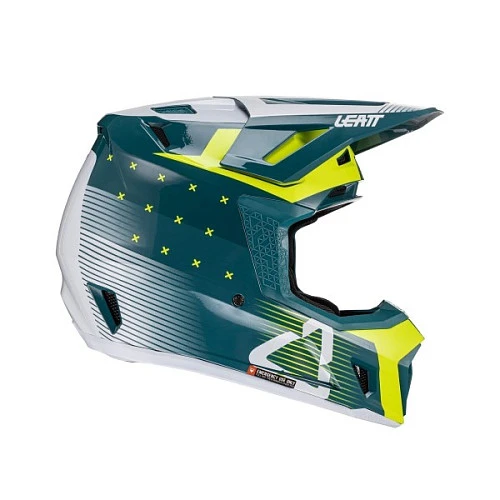Leatt Kit Moto 7.5 V24 Acid Fuel шлем кроссовый + Velocity 4.5 мотоочки