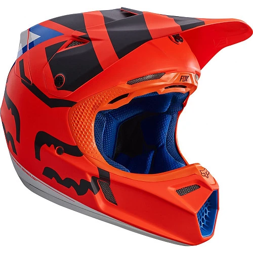 Fox Racing V3 Creo шлем кроссовый, сине-оранжевый
