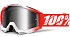 100% Accuri AAA/Mirror Silver Lens мотоочки, красно-белый, зеркальная серебристая линза