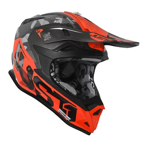 Just1 J32 Pro Swat Camo Orange Fluo шлем детский, оранжево-черный