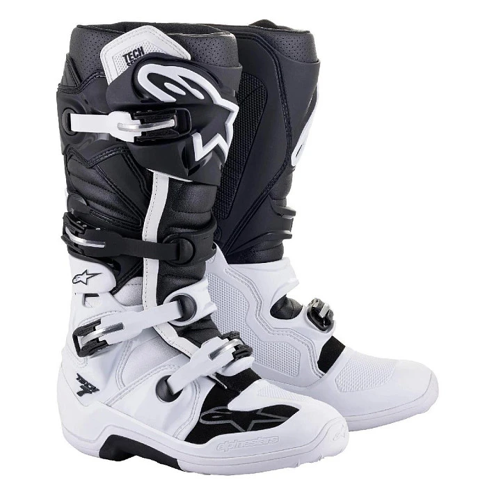 Alpinestars Tech 7 мотоботы кроссовые, черно-белый