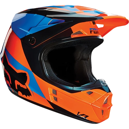 Fox Racing V1 Mako шлем кроссовый, оранжево-синий