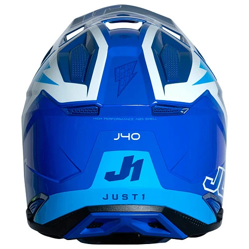 Just1 J40 Flash White Blue шлем кроссовый, бело-синий