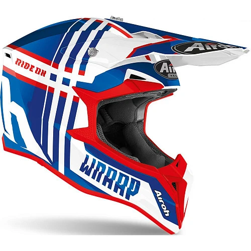 Airoh Wraap Youth Broken Blue/Red шлем кроссовый детский