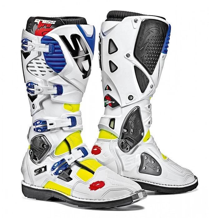 Sidi Crossfire 3 мотоботы, желто-бело-синий