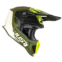 Just1 J18 Pulsar шлем кроссовый, хаки-черно-белый