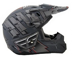 Fly Racing Kinetic Dash шлем подростковый, черно-серебристый матовый