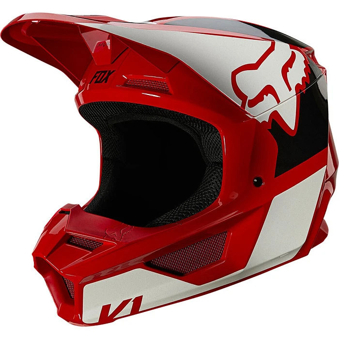 Fox Racing V1 Revn Flame Red шлем кроссовый