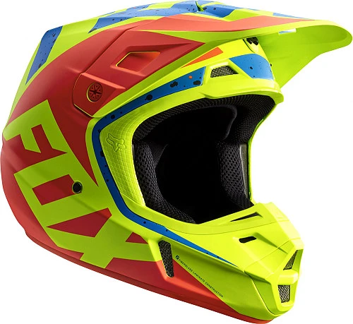 Fox Racing V2 Nirv шлем кроссовый, желто-синий