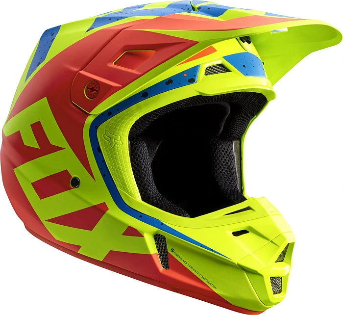 Fox Racing V2 Nirv шлем кроссовый, желто-синий