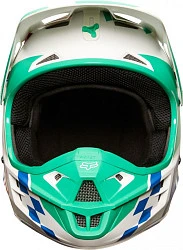 Fox Racing V1 Sayak 2018 Youth шлем подростковый, бело-сине-зеленый