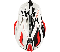 Just1 J18 Virtual Fluo Red-White шлем кроссовый