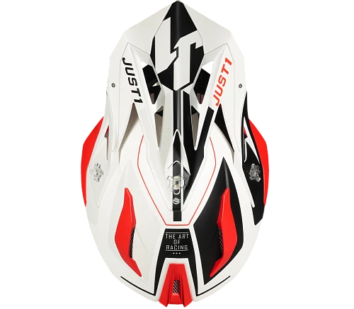 Just1 J18 Virtual Fluo Red-White шлем кроссовый