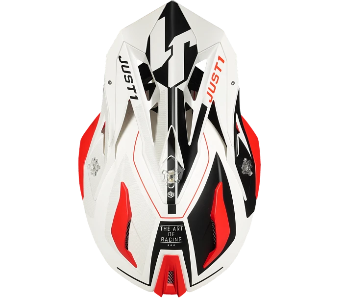 Just1 J18 Virtual Fluo Red-White шлем кроссовый