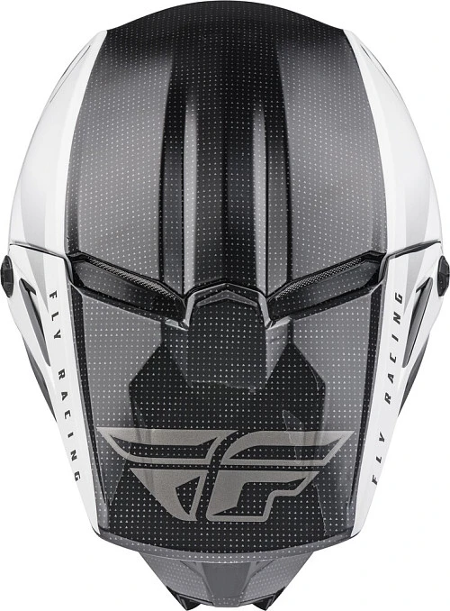 Fly Racing Kinetic Straight Edge шлем кроссовый, черно-белый
