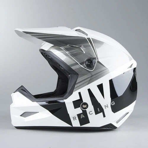 Fly Racing Kinetic K220 2020 шлем кроссовый, бело-серо-черный