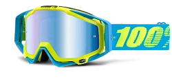 100% Racecraft Barbados/Mirror Blue Lens мотоочки, желто-голубой, зеркальная синяя линза
