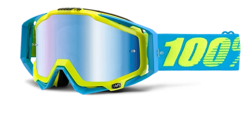 100% Racecraft Barbados/Mirror Blue Lens мотоочки, желто-голубой, зеркальная синяя линза