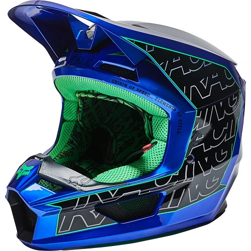Fox Racing V1 Peril 2022 Blue шлем кроссовый
